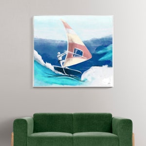 Surfprint / woondecoratie / door kunstenaars ontworpen geïllustreerde prints / digitale prints aan de muur / handgemaakt