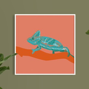Chameleon print / Graphic / home decor / Artist Designed Illustrated prints / Vector moderne graphic / Wall Art prints