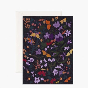 Blumen Wunschkarte / Künstler Designed Illustrierte Karten / Wunschkarten Serie / Blumenstrauß Zeichnung / handgemachtes Bild