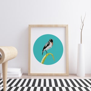 Vogelprint / Handgemaakte aquarel / woondecoratie / Kunstenaar ontworpen geïllustreerde prints / Vogeltekeningen / Lente / vogelliefhebber cadeau
