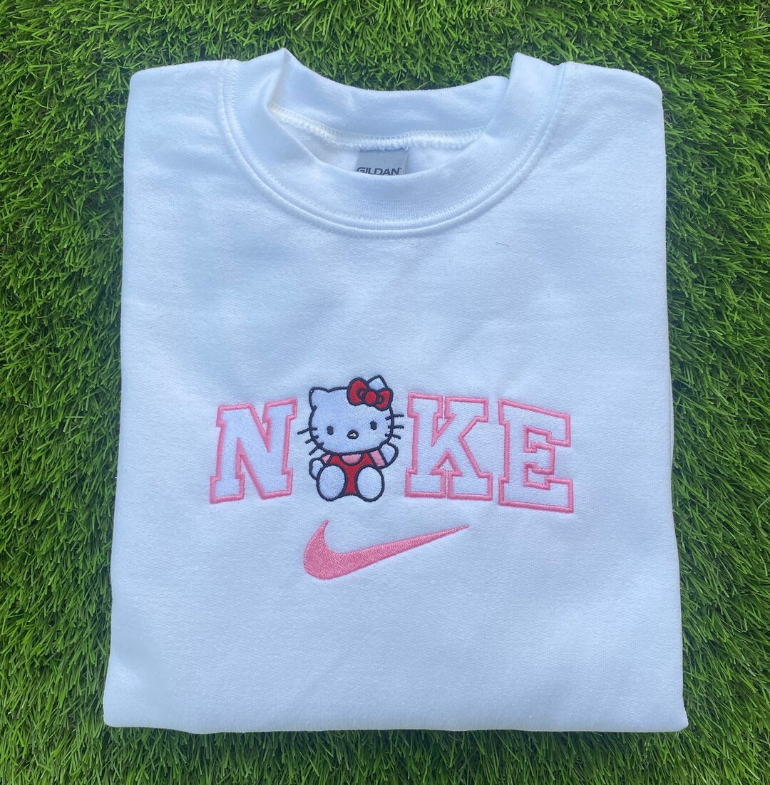 Custom Sweatshirt Hello Kitty Crewneck Custom Embroidery - Etsy