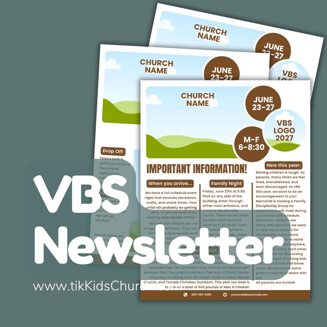 Vbs Layout Editable VBS Newsletter Template Canva | Editable Parent Letter | Vacation Bible ...