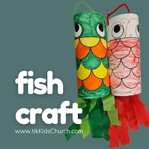 FISH Windsock CRAFT | PDF | Activity | Preschool Elementary Kids Church Ministry | Japan Kids Day, Koinobori Koi