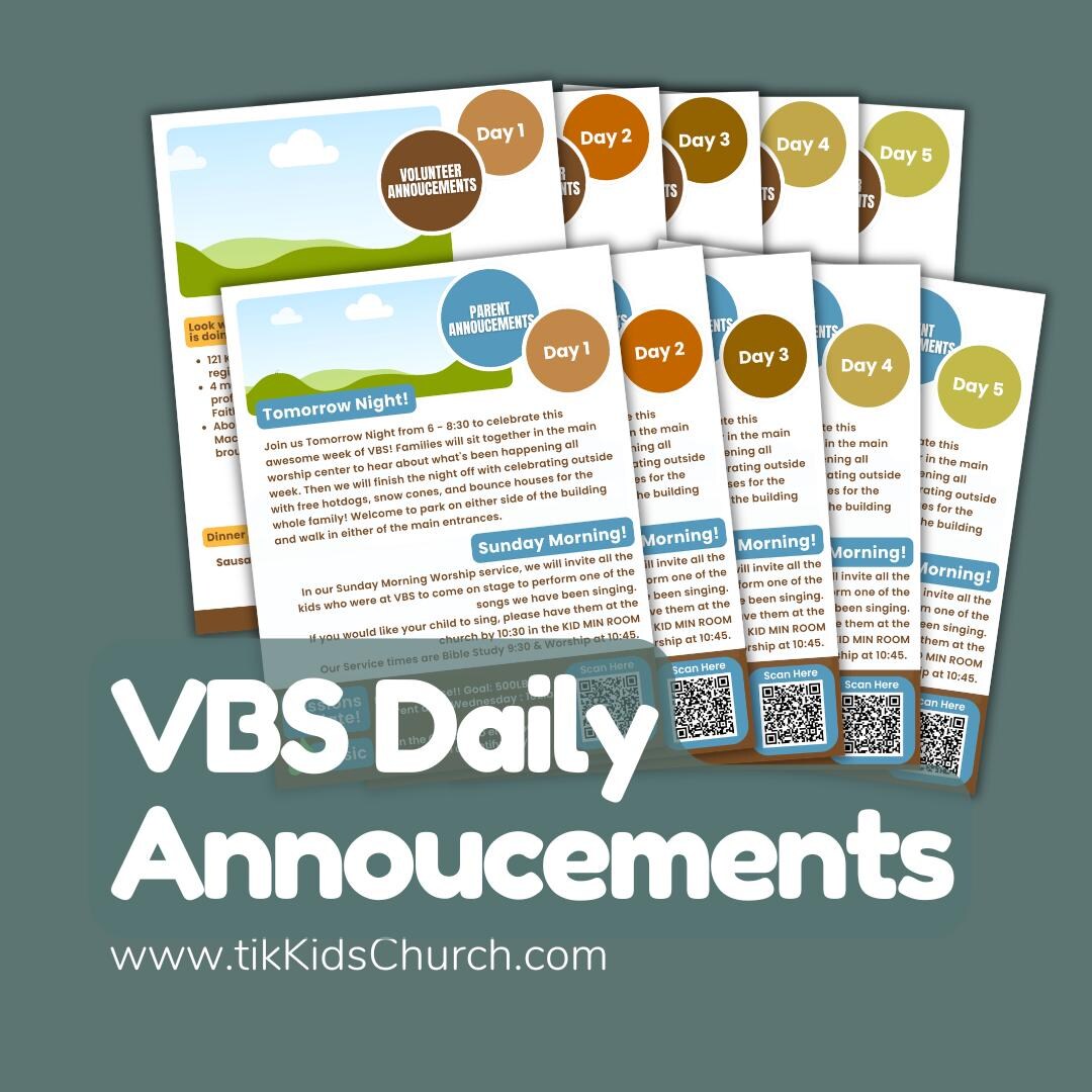 Vbs Layout Editable VBS Daily Announcements Template (editable Canva) | 1–5 Day + Wrap-up ...