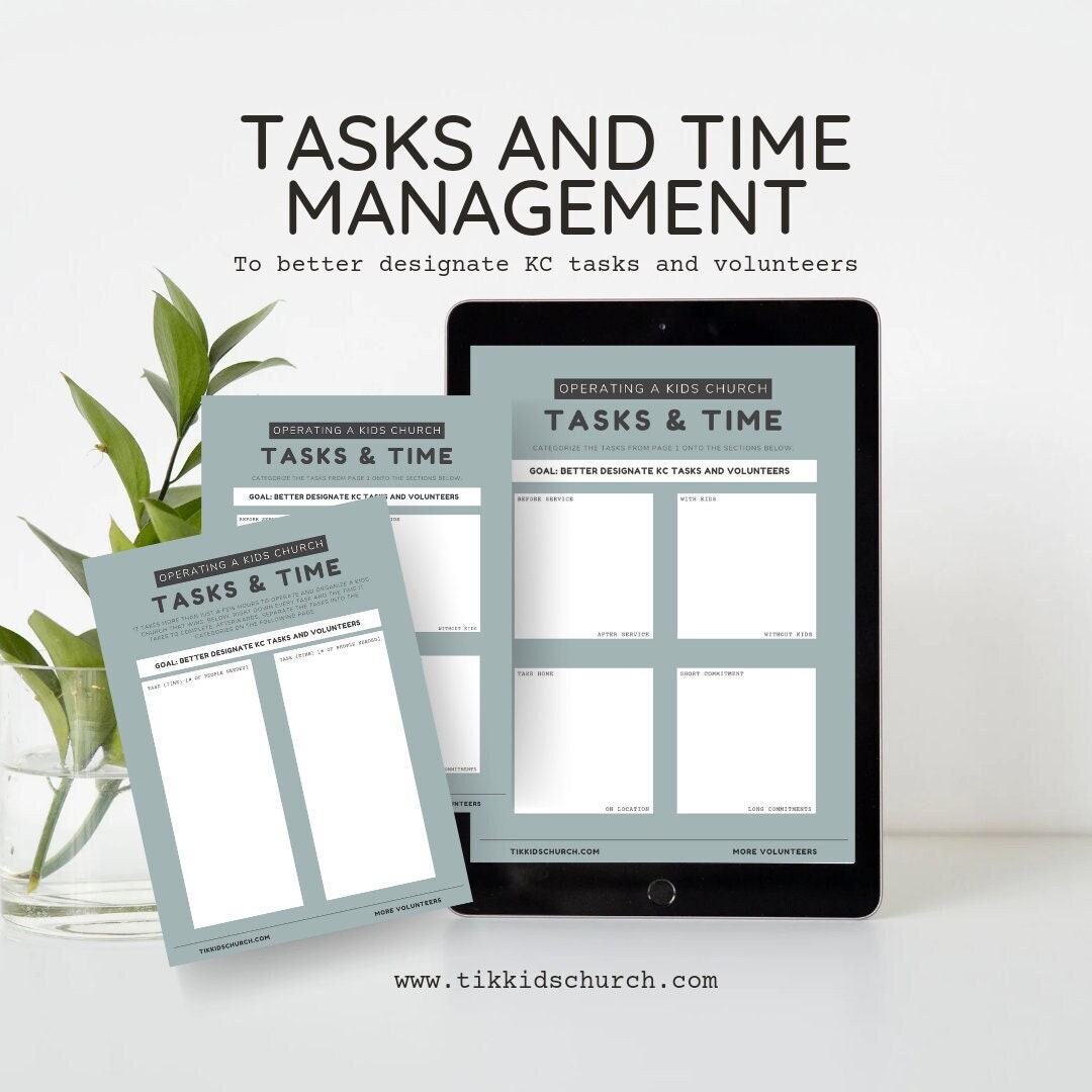 Kids Church Tasks & Time Worksheet | More Helpers, Volunteers | Children's Ministry | Team Building | Minimal | This I Know Curriculum