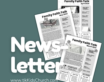 Newsletter Template | PDF, PNG, Editable | Weekly, Monthly | Preschool Elementary Kids Church Ministry