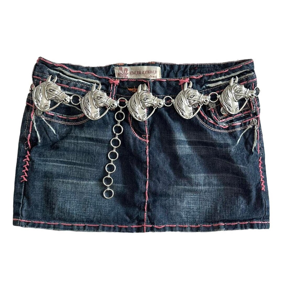 Y2k Metal Horse Head Western Chain Belt Etsy