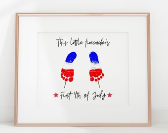 4th of July Footprint Art: Baby Keepsake Craft (PDF)