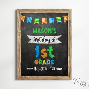 First Day of School Sign Printable: Editable Chalkboard Design (Digital Download)