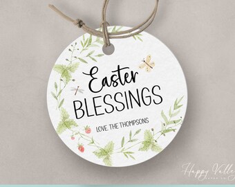 Watercolor Easter Gift Tag: Editable Favor Tag (Digital Download)
