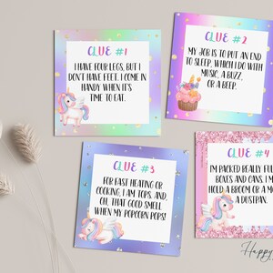 Scavenger Hunt for Kids, 30 Clues, Unicorn Scavenger Hunt, Treasure Hunt Cards, Editable Scavenger Hunt Clues, Instant Download|SH-UNICORN