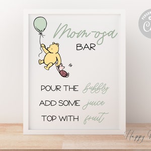 Winnie the Pooh Mimosa Bar Sign: Baby Shower Decor (Digital Download)