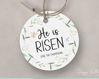 He is Risen Easter Gift Tag: Watercolor Favor Tag (Digital Download)