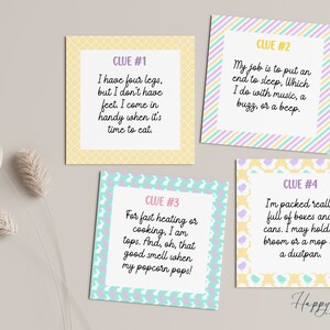 Easter Scavenger Hunt, 30 Clues, Scavenger Hunt for Kids, Editable Treasure Hunt Cards, Indoor Treasure Hunt, Instant Download | SH-PEEP