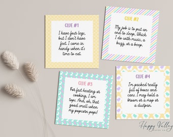 Easter Scavenger Hunt: 30 Clue Cards, Kids Treasure Hunt (Instant Download)