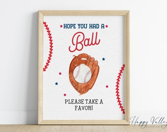 Rookie of the Year Baseball Favors Sign: First Birthday Decorations (Digital Download)