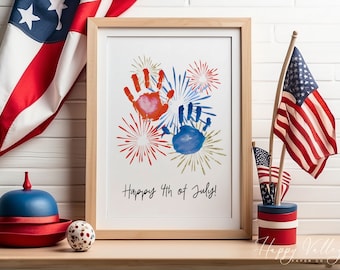 4th of July Handprint Art: Patriotic Kids Craft (PDF)