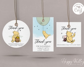 Winnie Puuh Geschenkanhänger, Geschenkanhänger zum Ausdrucken (Digitaler Download)