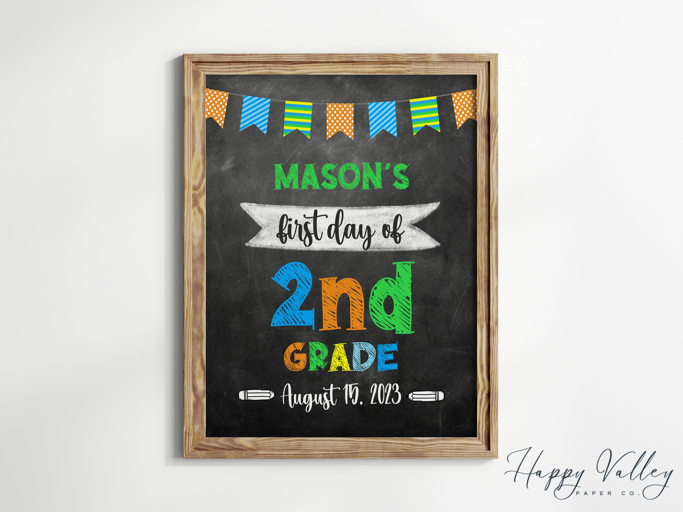 Editable First Day of 2nd Grade Sign: Printable Back to School (digital ...