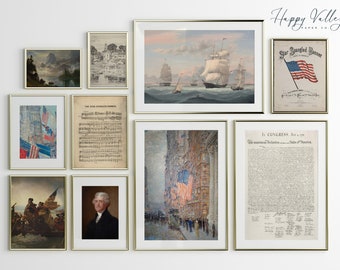 America 250th Anniversary Gallery Wall Art Print Set (Digital Download)