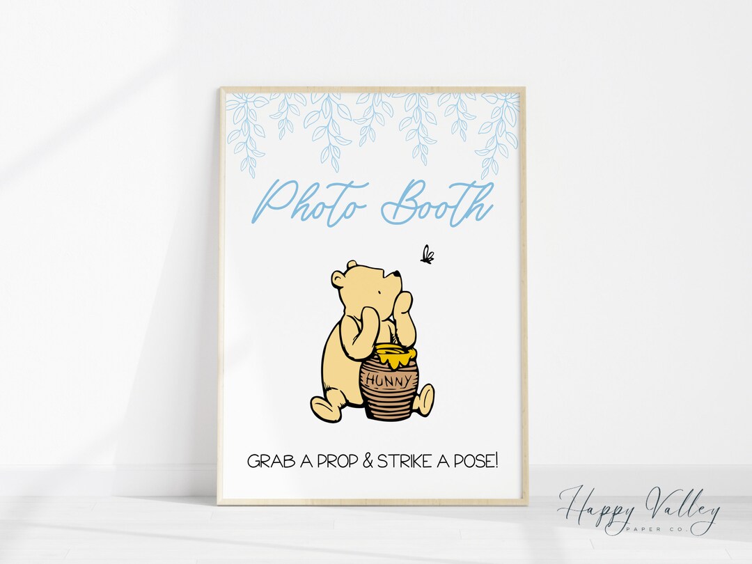 Winnie the Pooh Baby Shower Photo Booth Sign, Baby Shower Sign ...