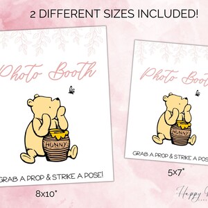 Winnie the Pooh Baby Shower Photo Booth Sign, Bear Baby Shower Sign ...