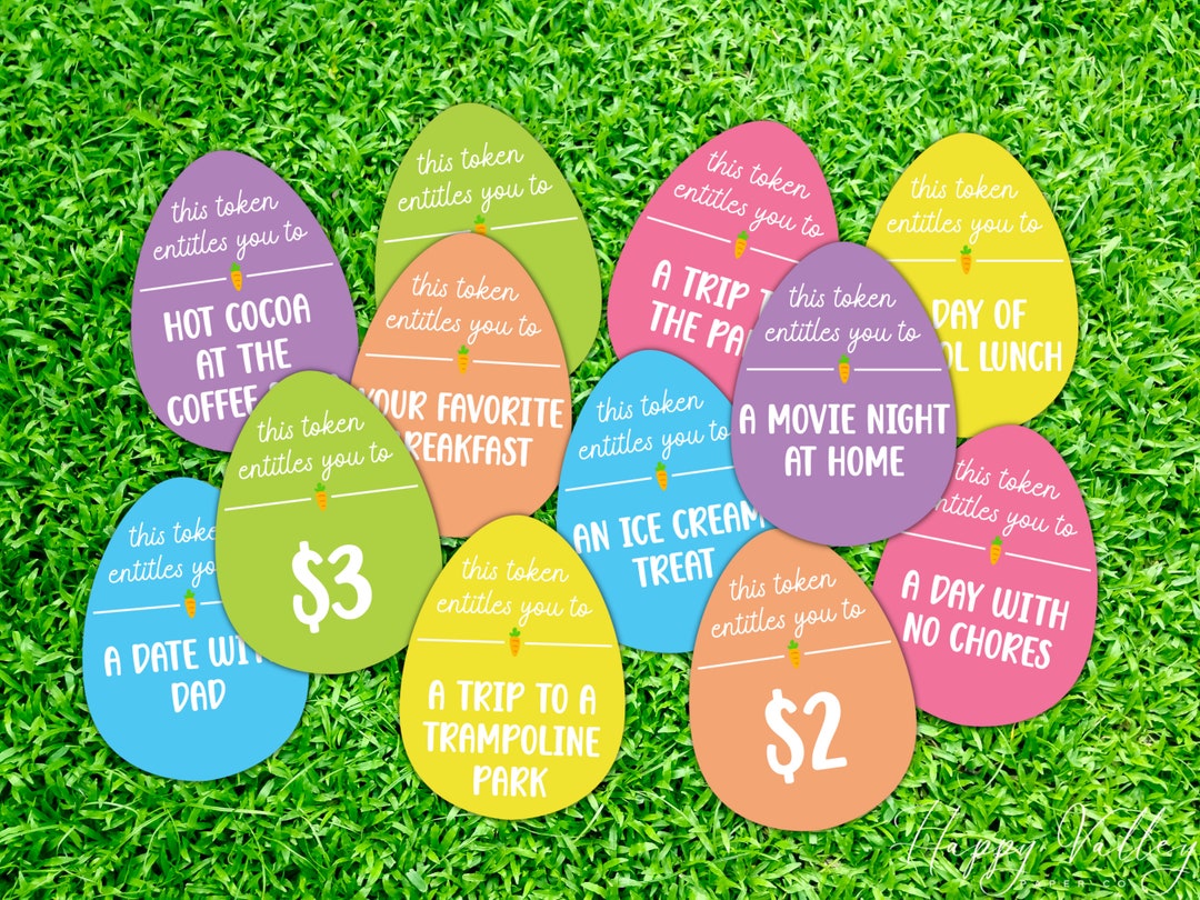 Easter Egg Coupons Printable Easter Egg Coupons for Kids Etsy