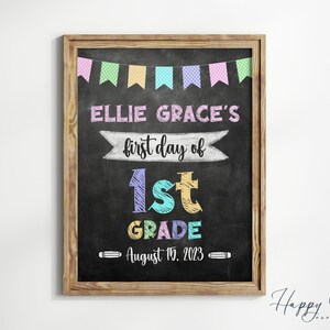 First Day of School Sign Printable: Editable Chalkboard Design (Digital Download)