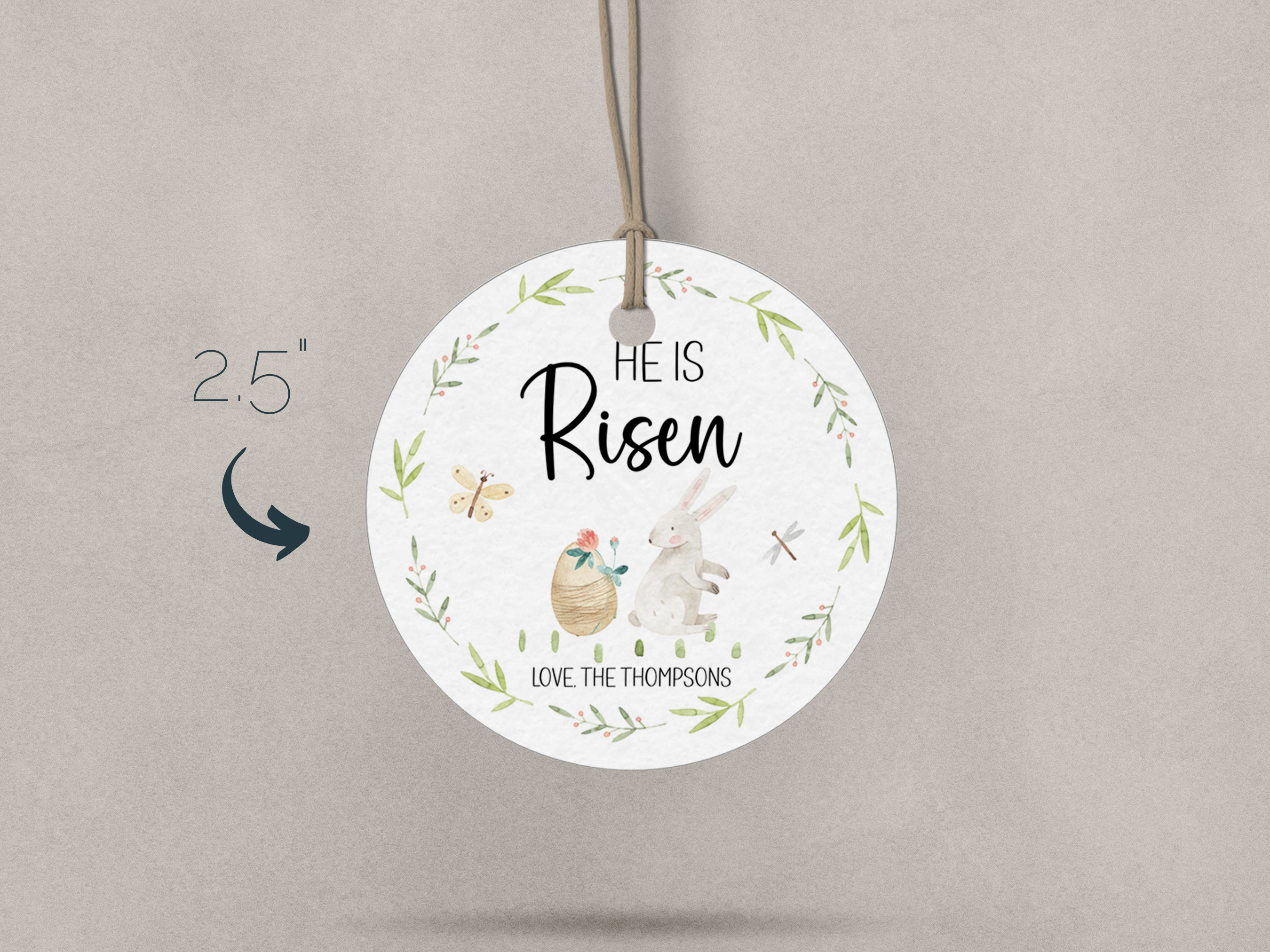He is Risen - Easter Gift Tag, Watercolor Easter Favor Tag, Editable ...