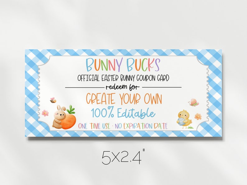 Easter Bunny Coupons, Printable Easter Coupons for Kids, Easter Play ...