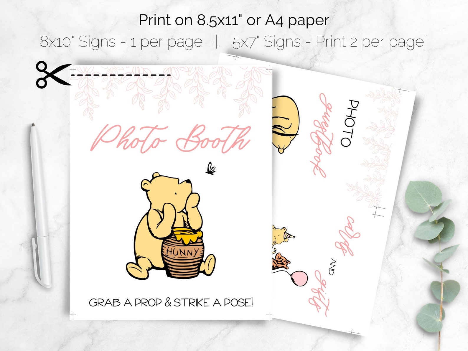 Winnie the Pooh Baby Shower Photo Booth Sign, Bear Baby Shower Sign ...