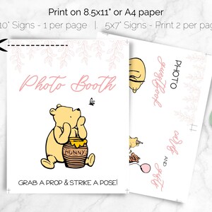 Winnie the Pooh Baby Shower Photo Booth Sign, Bear Baby Shower Sign ...