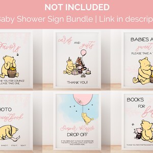 Winnie the Pooh Baby Shower Photo Booth Sign, Bear Baby Shower Sign ...
