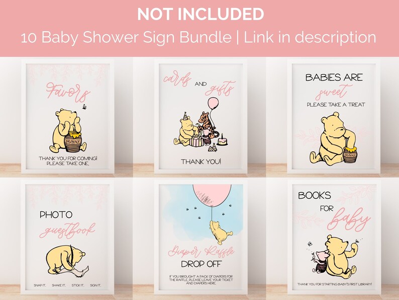 Winnie the Pooh Baby Shower Photo Booth Sign, Bear Baby Shower Sign ...