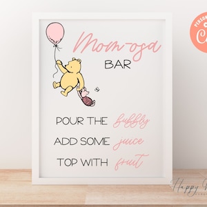 Winnie the Pooh Baby Shower Mimosa Bar Sign (Printable Template)
