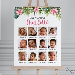 Wild One - Modèle d'affiche de la première année de bébé, Tableau d'étape de la première année de bébé, Tableau photo de la première année de bébé, Anniversaire Safari | S-SAUVAGE1