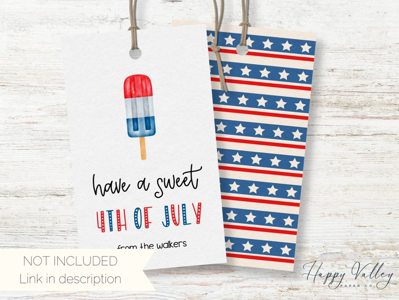 God Bless the USA Gift Tag, Printable 4th of July Gift Tags, 4th of ...