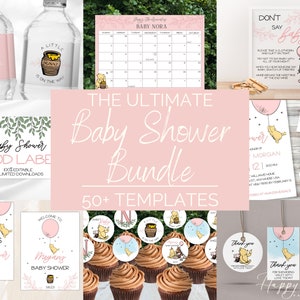 Winnie the Pooh Baby Shower Decorations Bundle (Printable)
