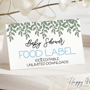 Winnie the Pooh Baby Shower Food Labels, Bear Baby Shower Sign Editable and Printable, Winnie the Pooh Baby Shower Decorations | FL-POOHB