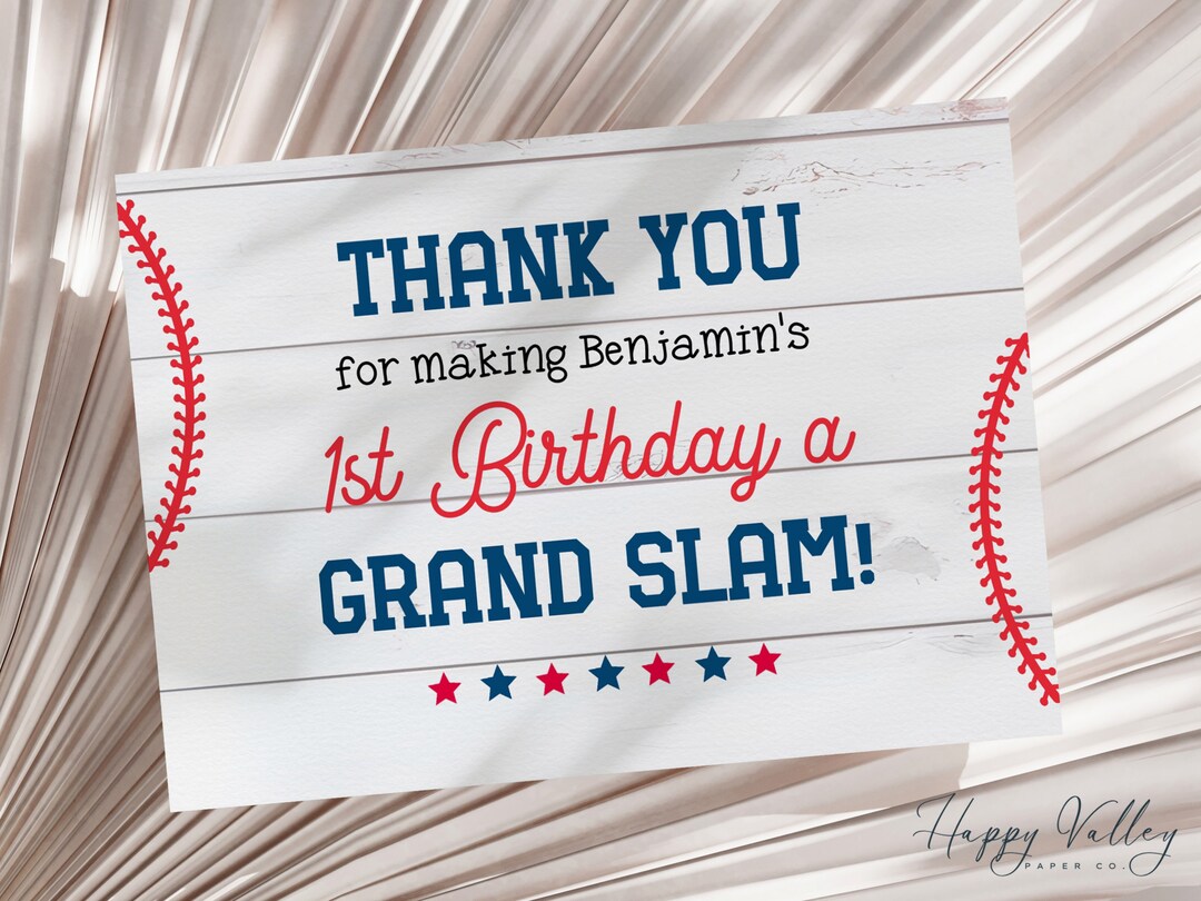 Rookie of the Year First Birthday Thank You Card (digital Download) - Etsy