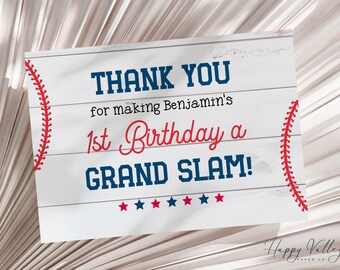 Rookie of the Year First Birthday Thank You Card (Digital Download)