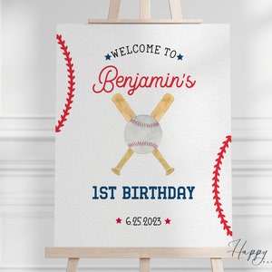 Rookie of the Year First Birthday Welcome Sign, Baseball Baby Welcome Sign, Rookie of the Year Birthday Decorations | WS-ROOKIE1