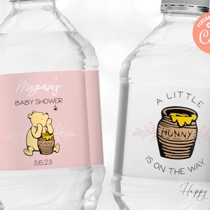 Winnie the Pooh Water Bottle Labels Baby Shower, Baby Shower Water Bottle Labels Bear, Winnie the Pooh Baby Shower Decorations | WB-POOHP
