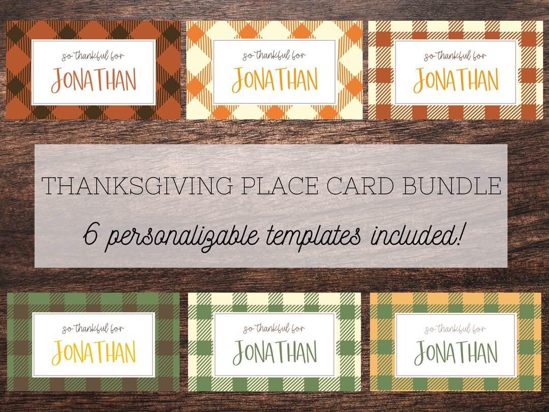 Place Card Thanksgiving Printable, Place Card, Place Card Template
