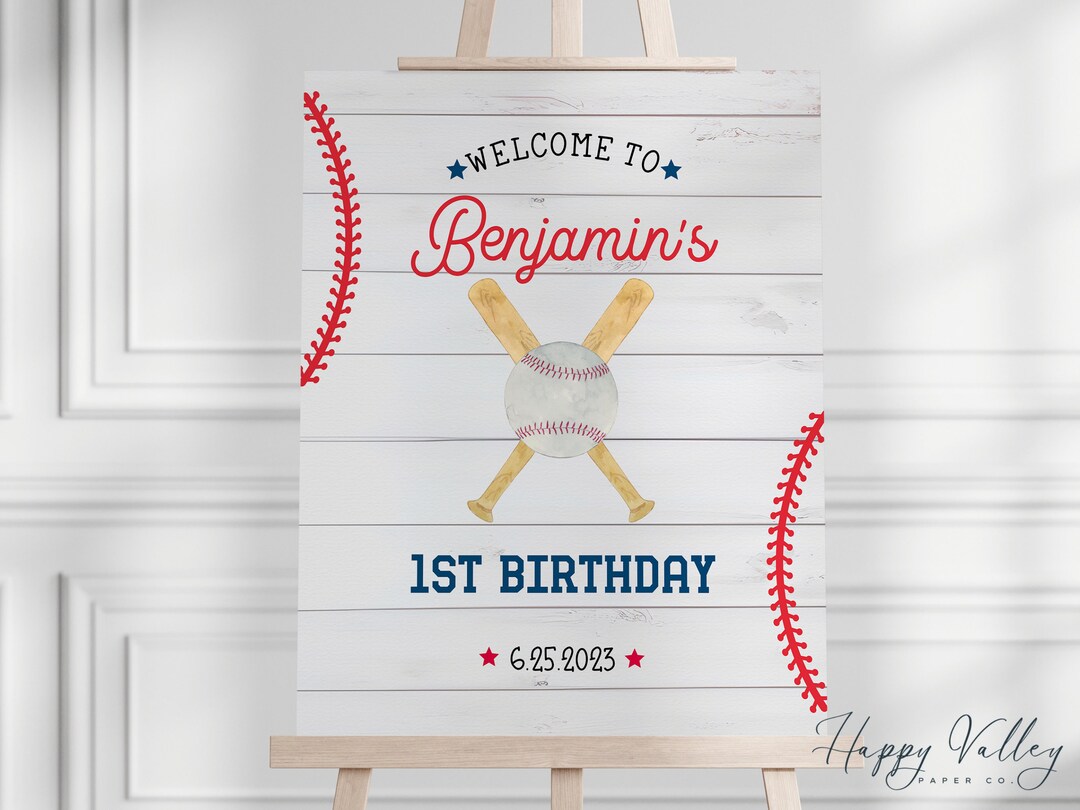 Rookie of the Year Baseball 1st Birthday Welcome Sign (digital Download ...