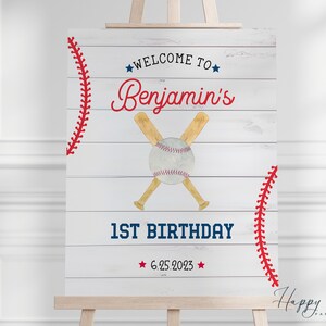 Rookie of the Year First Birthday Welcome Sign, Baseball Baby Welcome Sign, Rookie of the Year Birthday Decorations | WS-ROOKIE2