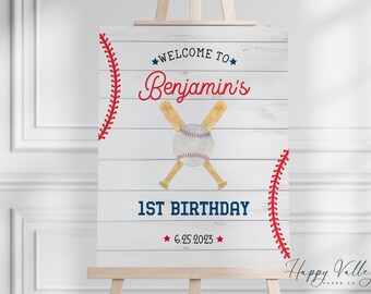 Rookie of the Year Baseball 1st Birthday Welcome Sign (Digital Download)