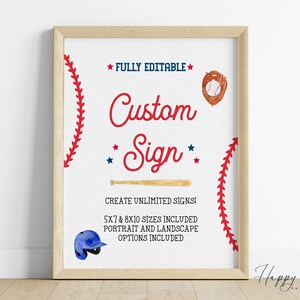 Rookie of the Year First Birthday Custom Sign, Baseball Baby Custom Sign, Rookie of the Year Birthday Decorations | TS-ROOKIE1