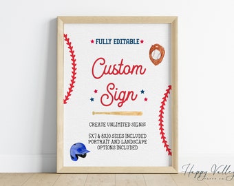 Rookie of the Year Birthday Sign: Custom Baseball Decor (Digital Download)