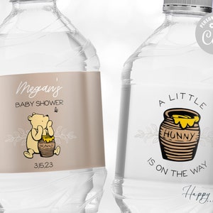 Winnie the Pooh Water Bottle Labels Baby Shower, Baby Shower Water Bottle Labels Bear, Winnie the Pooh Baby Shower Decorations | WB-POOHK
